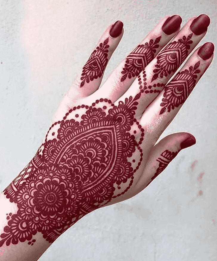 Appealing Red Henna Design