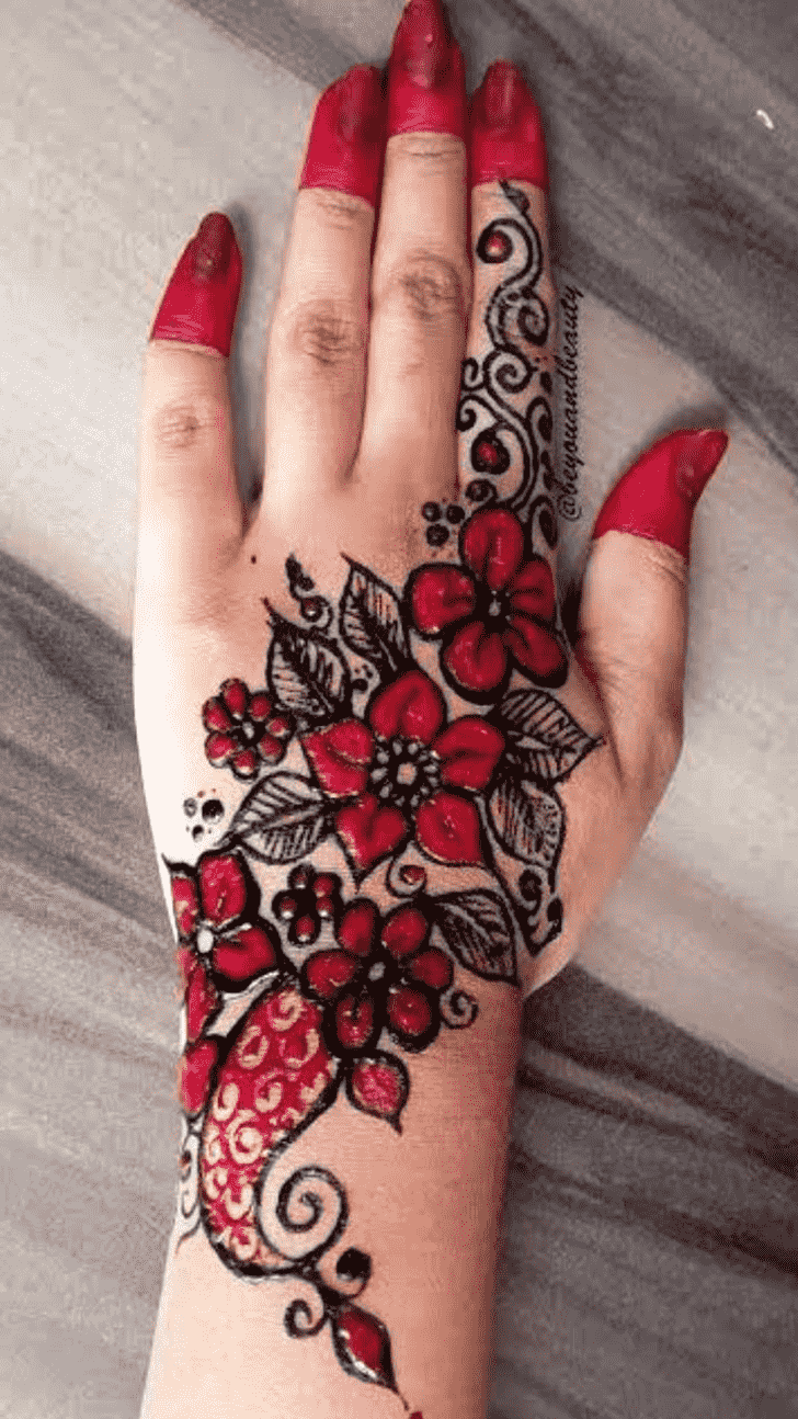 Comely Red Henna Design