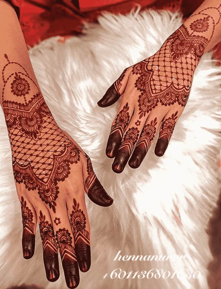 Inviting Red Henna Design