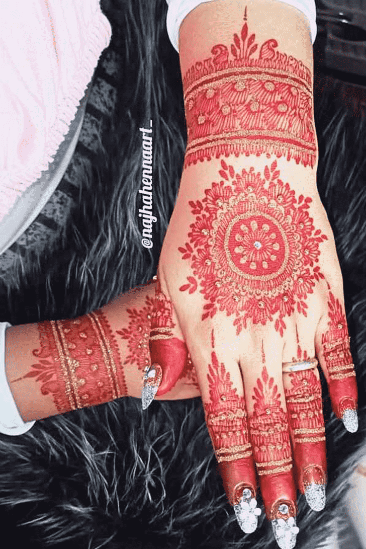 Pretty Red Henna Design