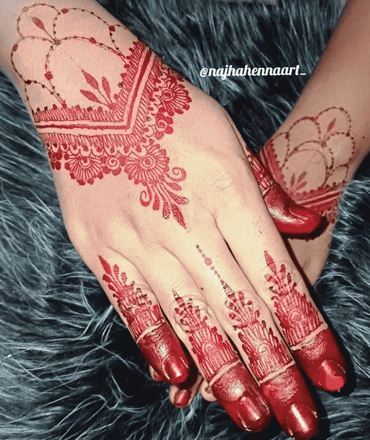 Radiant Red Henna Design