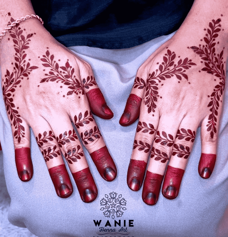 Stunning Red Henna Design