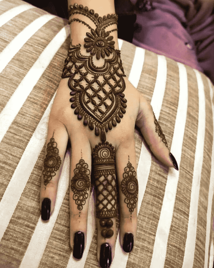 Charming Right Hand Henna design