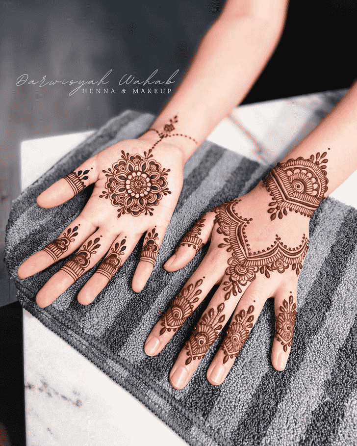 Delightful Right Hand Henna design