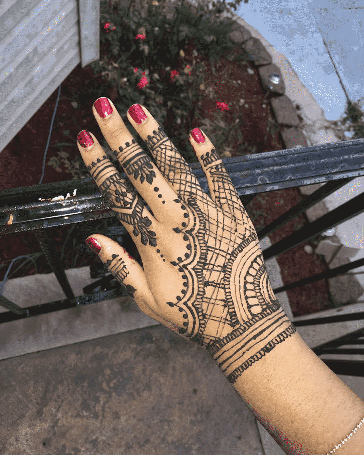 Radiant Right Hand Henna design