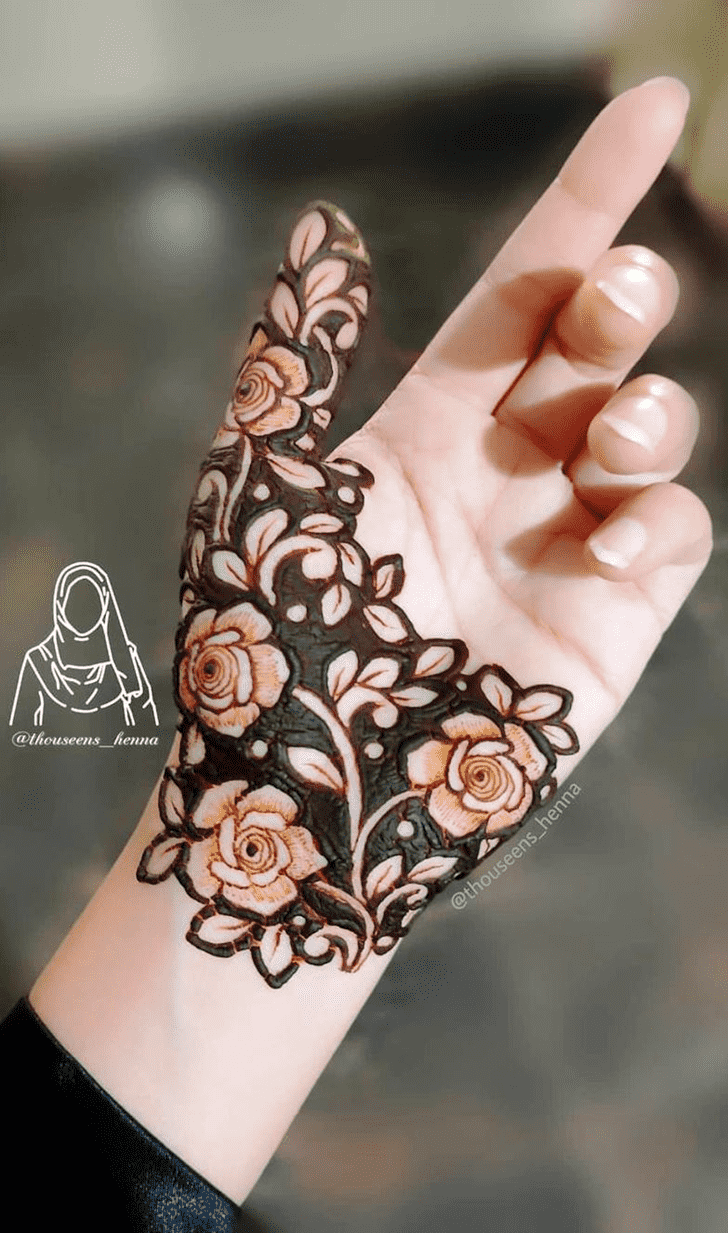Lovely Rose Mehndi Design