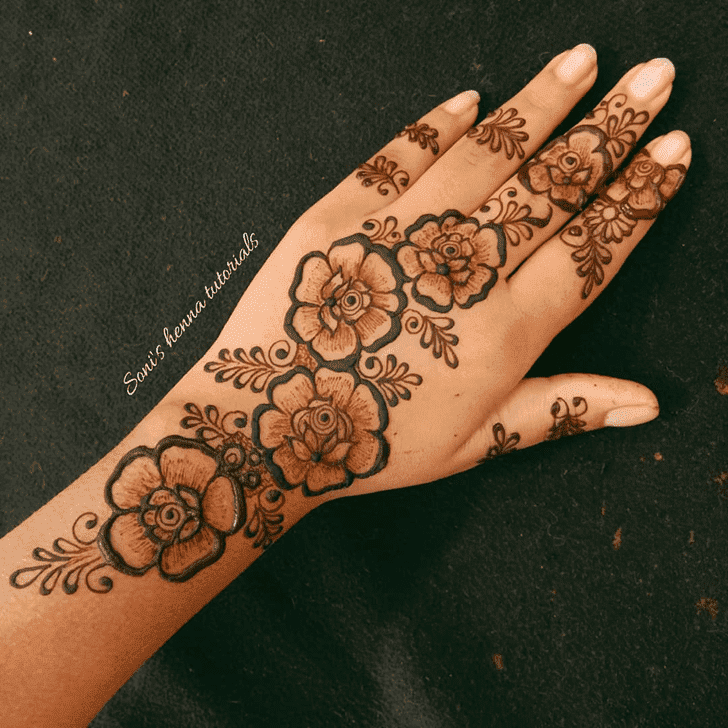 Charming Roses Henna Design