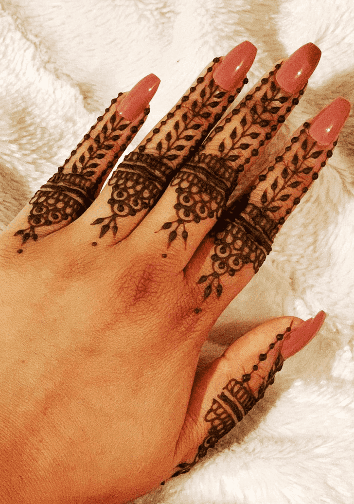 Arm Royal Finger Henna Design
