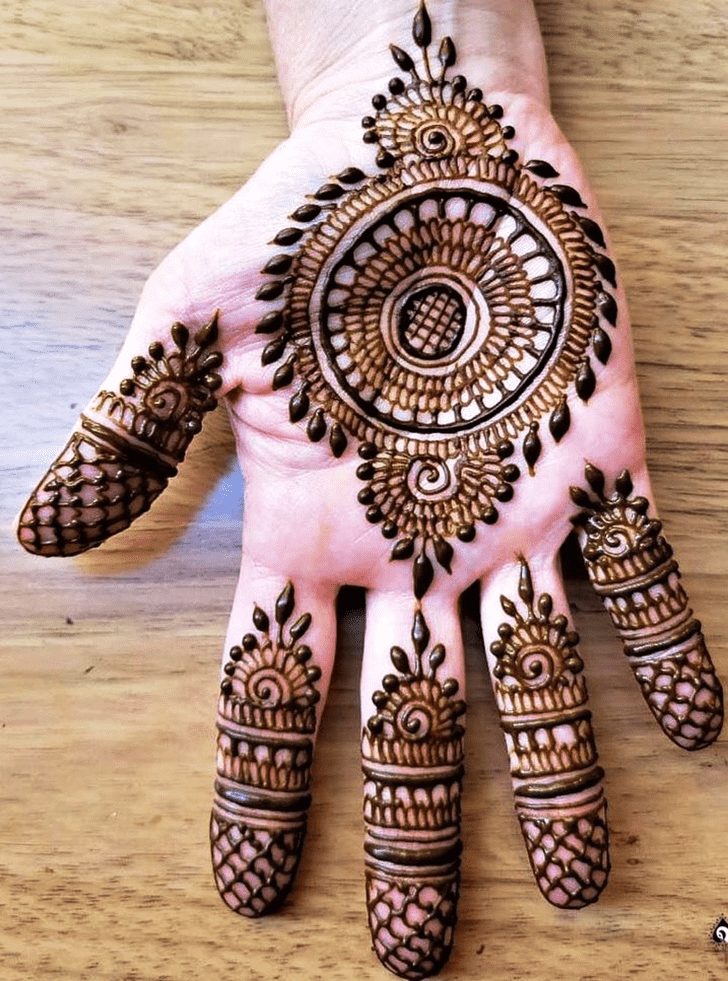 Delightful Simple Palm Henna Design