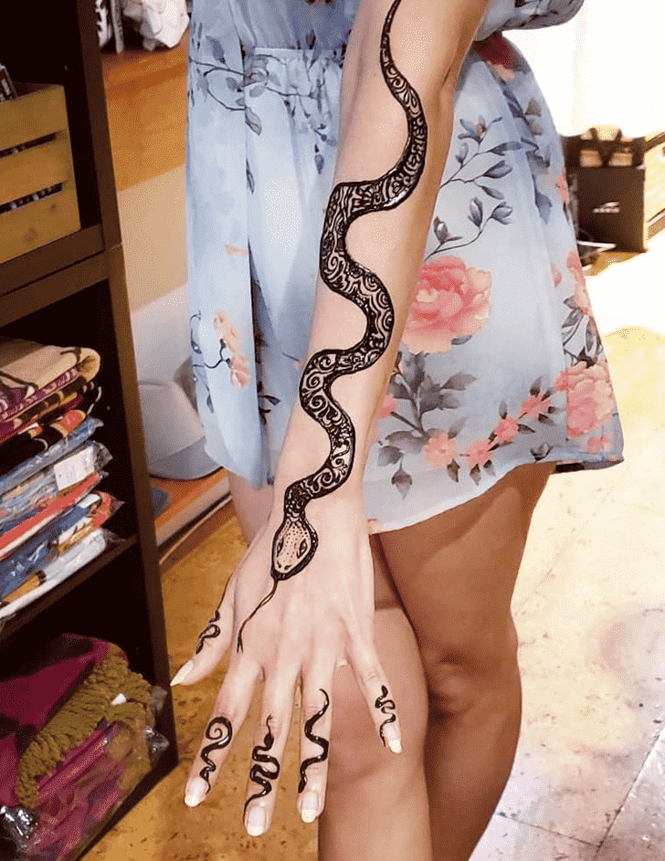 Arm Snake Henna Design