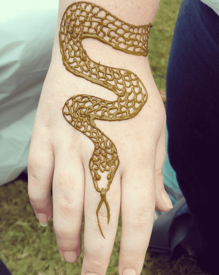 Enthralling Snake Henna Design