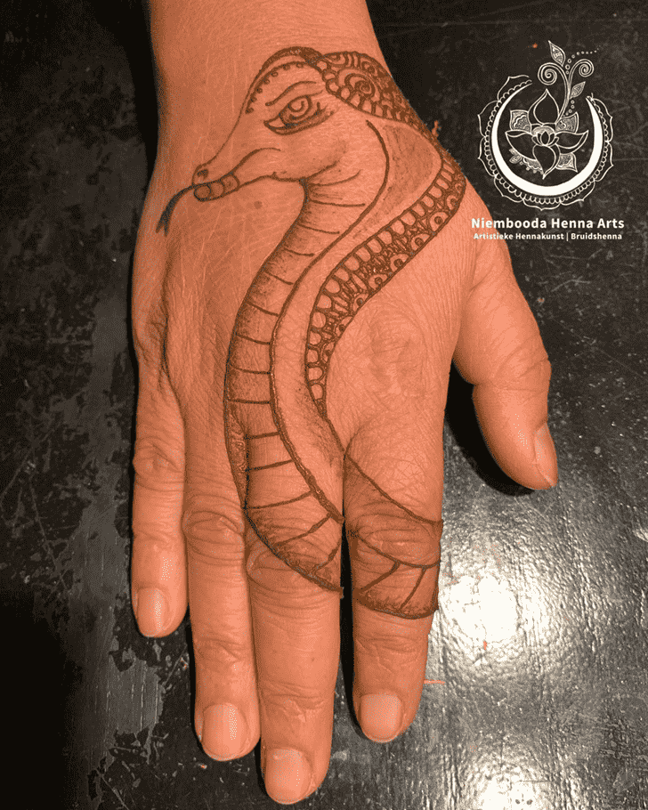 Enticing Snake Henna Design
