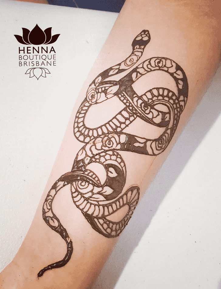Radiant Snake Henna Design