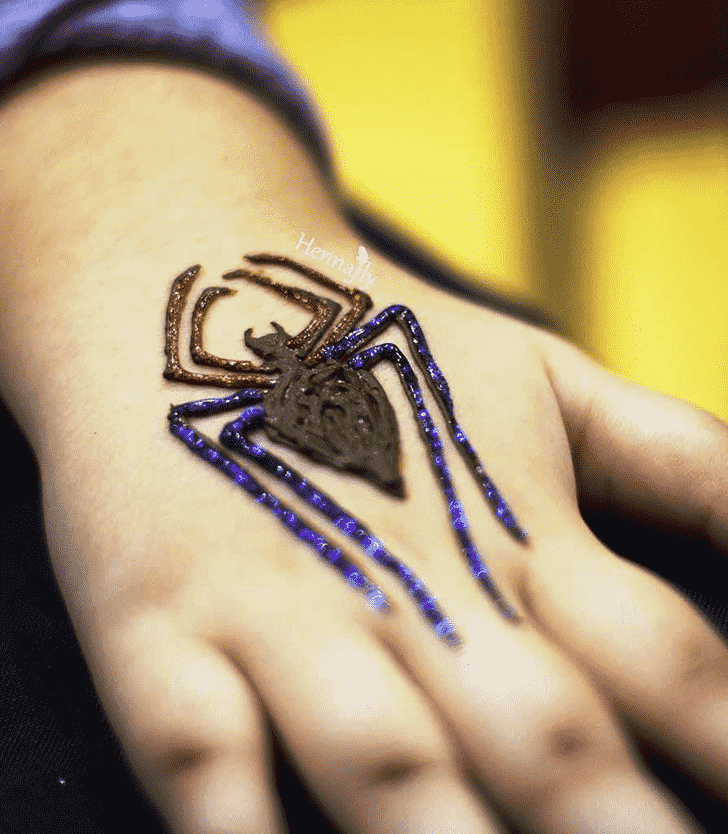 Enthralling Spider Henna design