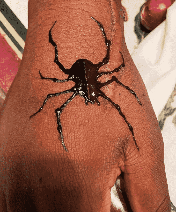Pleasing Spider Henna design