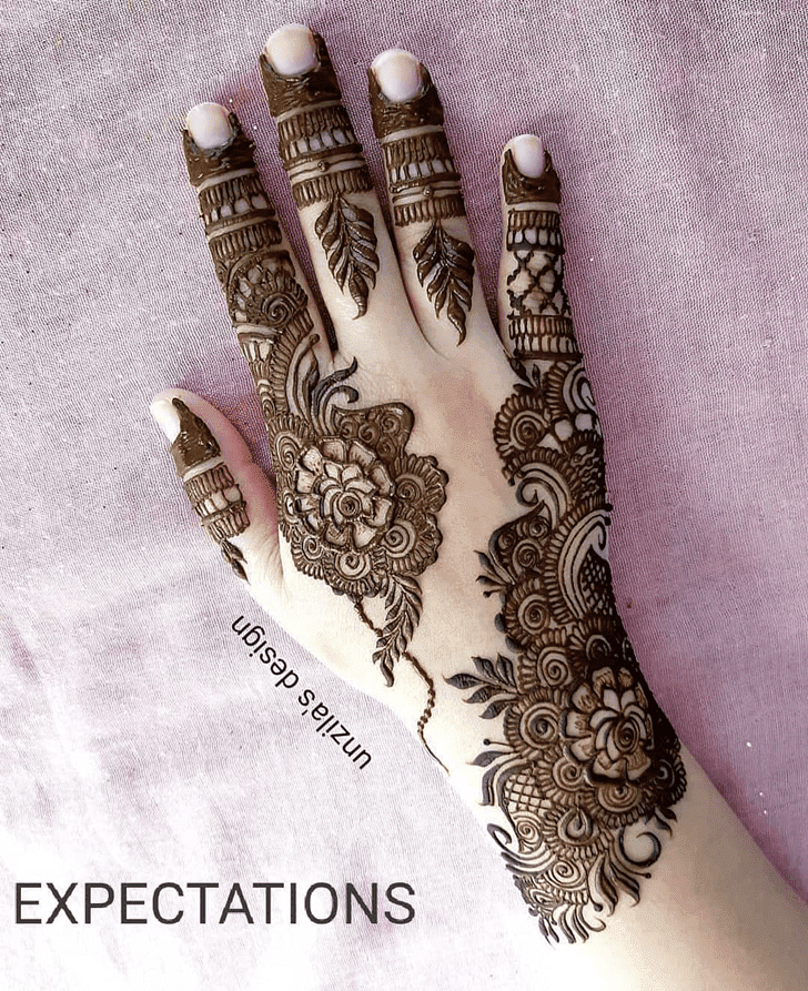 Appealing Teej Henna Design on Full Hand