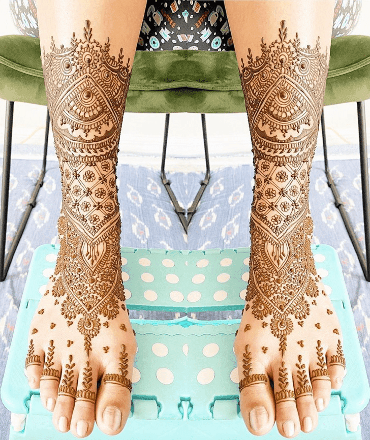 Delicate Teej Henna Design on Both Hand