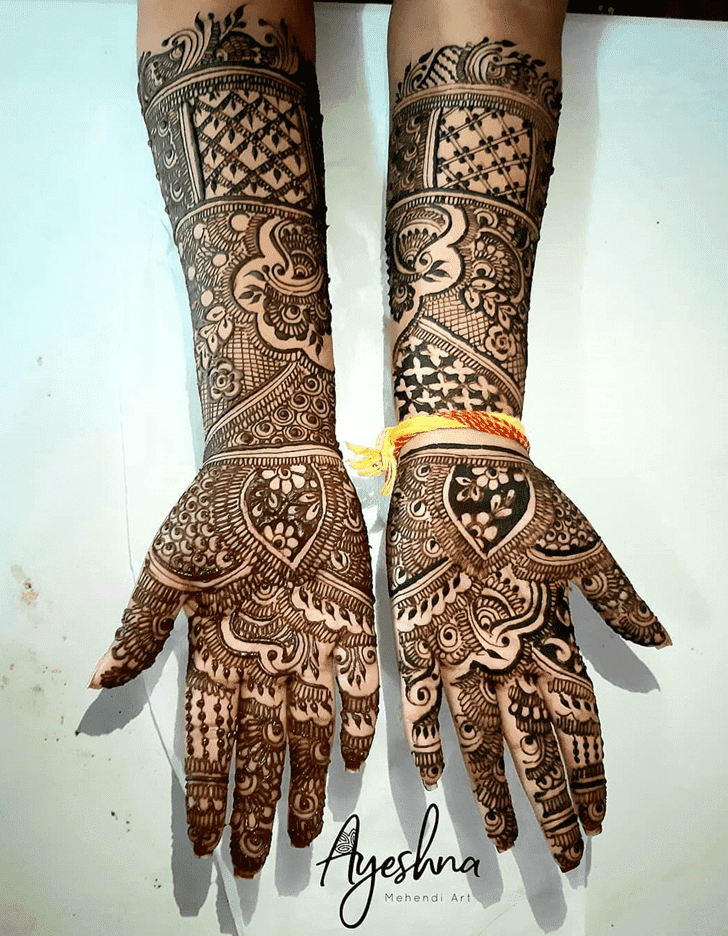 Delightful Teej Henna Design on Palm