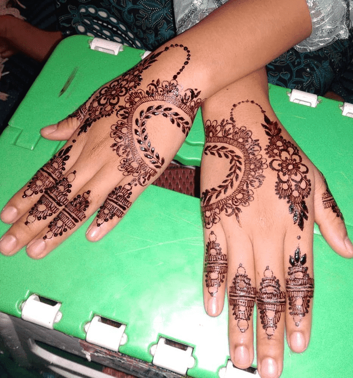 Fine Looking Teej Henna Design on Both Hand