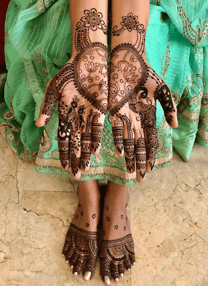Pleasing Teej Henna Design on Full Hand