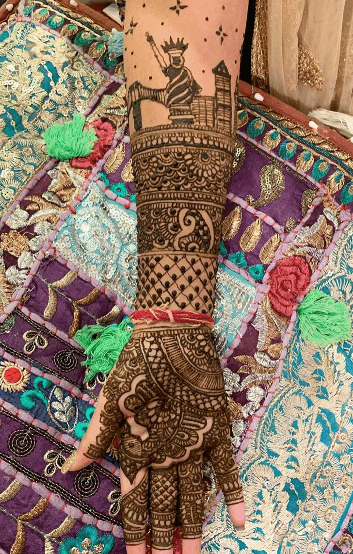 Pretty Teej Henna Design on Both Hand