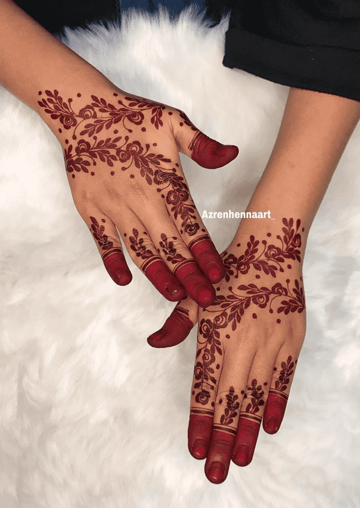 Sightly Teej Henna Design on Back Hand