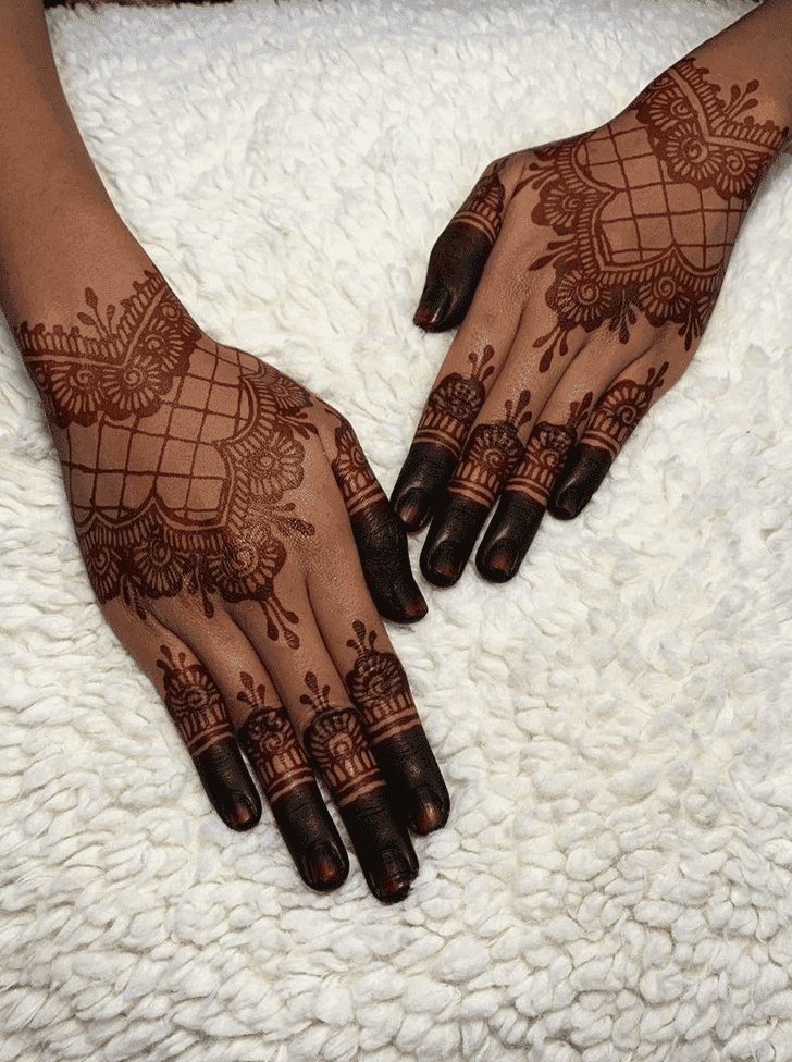 Stunning Teej Henna Design on Back Hand