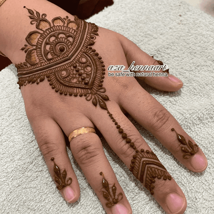 Superb Teej Henna Design on Palm