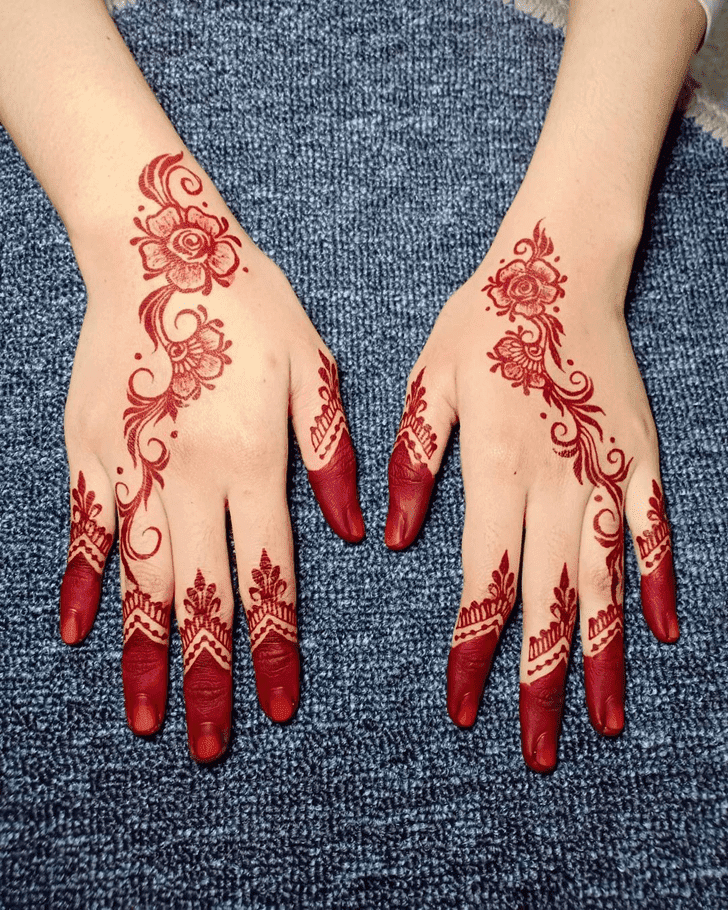 Breath Taking Teej Henna Design on Palm