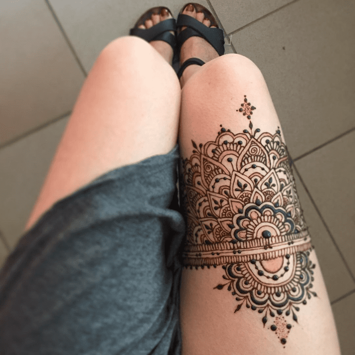 Divine Thigh Henna Design