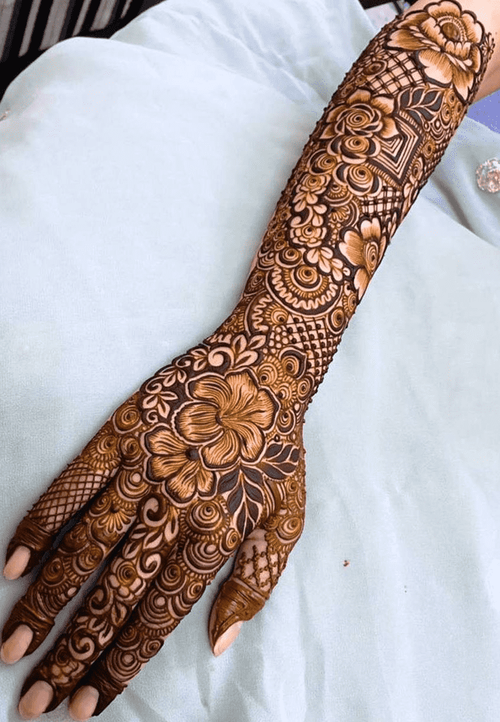 Angelic Traditional Full Arm Henna Design