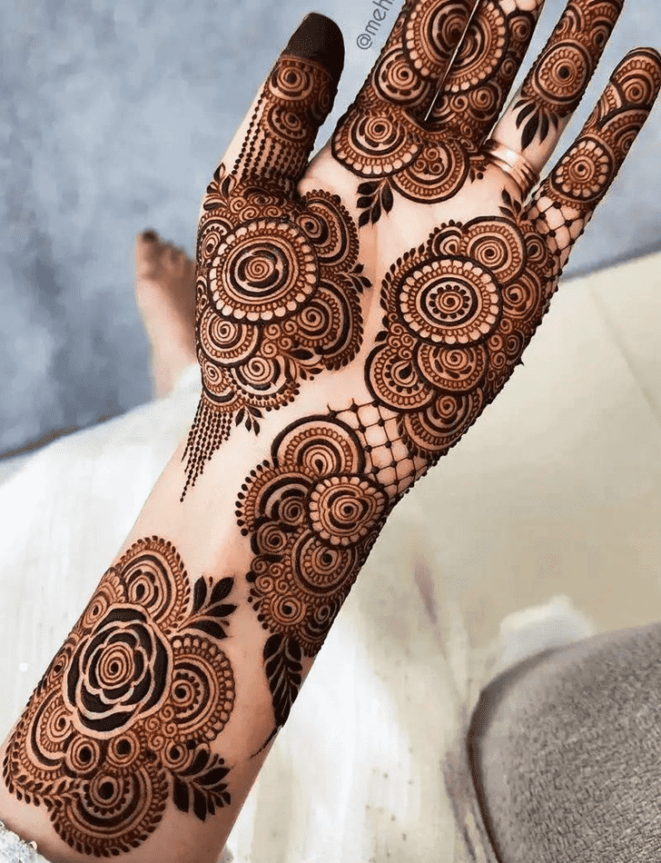Captivating Traditional Full Arm Henna Design