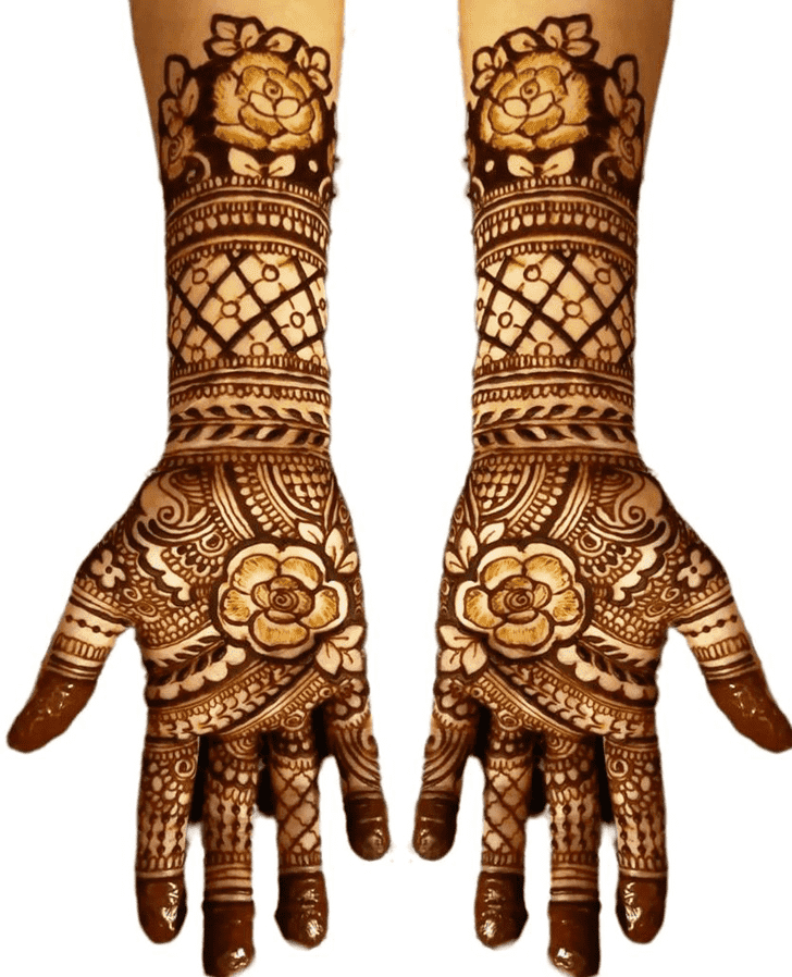 Classy Traditional Full Arm Henna Design