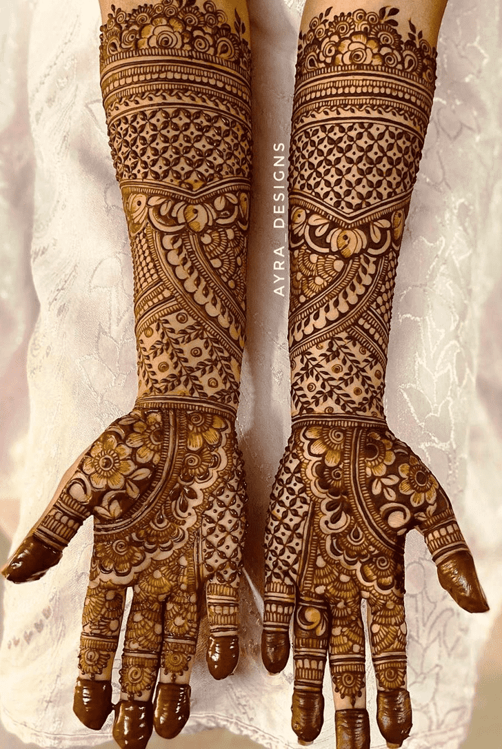 Fine Traditional Full Arm Henna Design