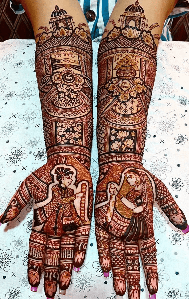 Ideal Traditional Full Arm Henna Design