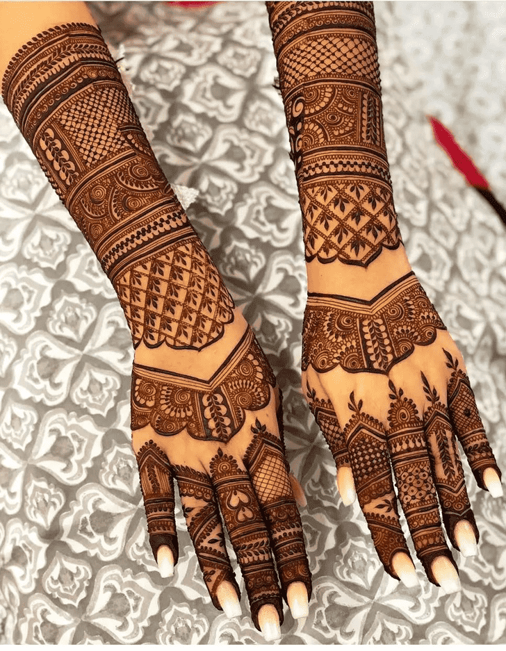 Slightly Traditional Full Arm Henna Design