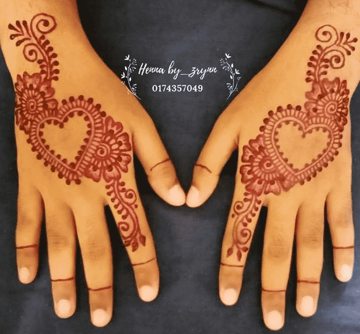 Comely Valentines Day Henna Design