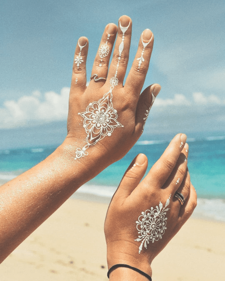 Diwali White Henna Design