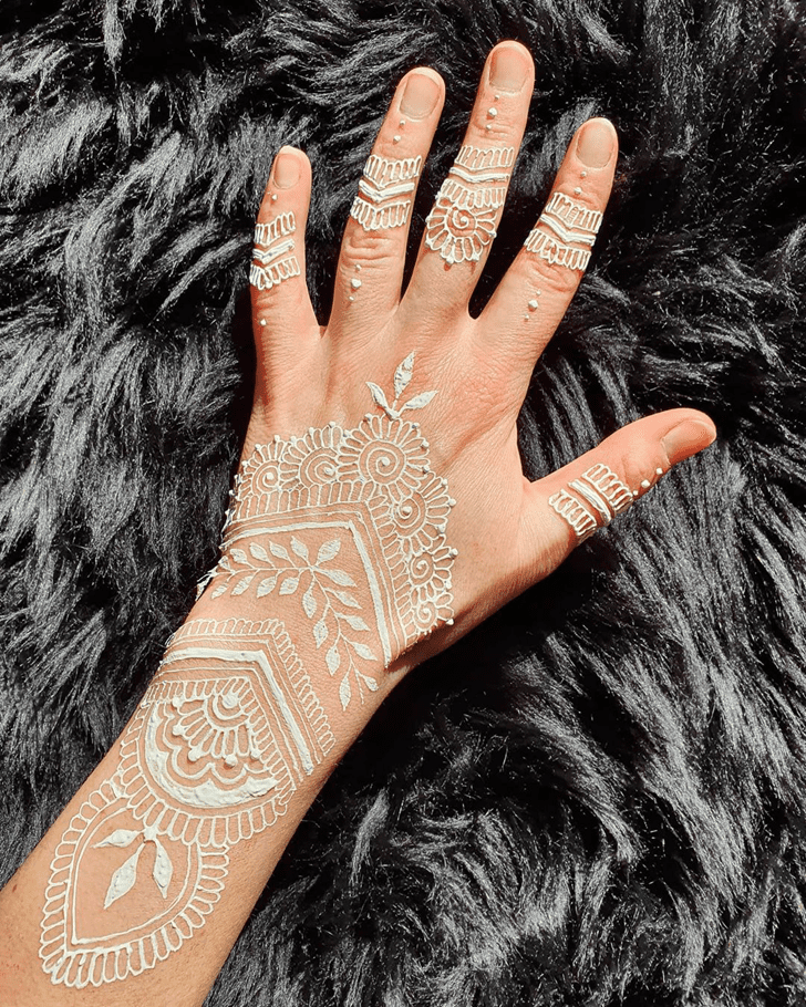 Deepawali White henna Design
